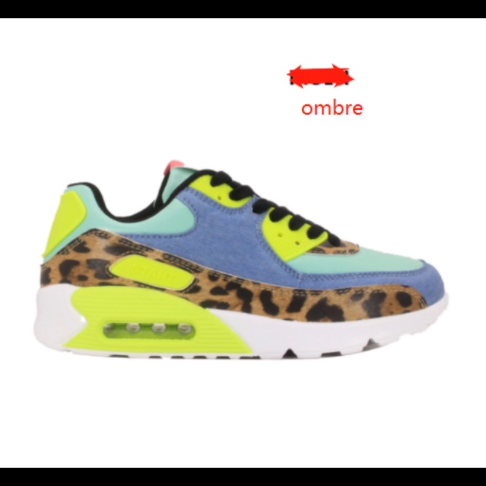 Multicolored Leopard Print Ombre Sneakers - Picture 5 of 5